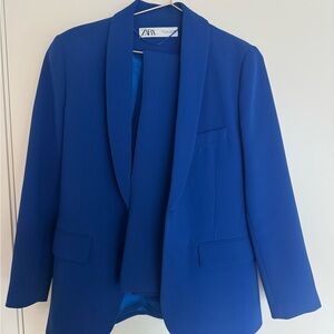 Zara Women's Vibrant Blue Suit Jacket